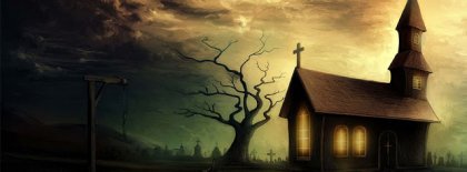 Halloween Isolated Scary Church Facebook Covers